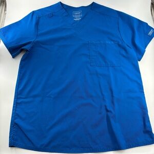 Cherokee Authentic Workwear Women’s Blue Scrub Top V-Neck Nurse Medical